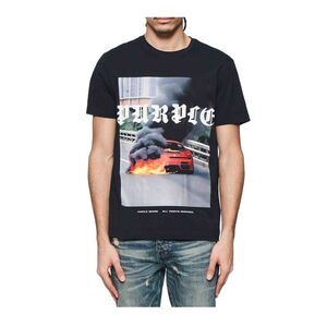 Purple Brand Crew Neck T-Shirt Clean Jersey Mens Black P109
